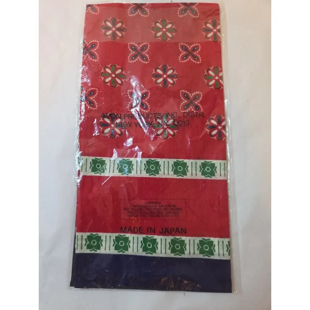 NEW Vintage Avon Sweet Honesty Red Blue Scarf Bandana 21